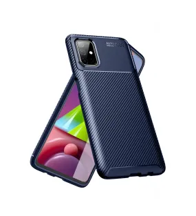 Aramid Fibre Series Shockproof Armor Back Cover for Samsung Galaxy M51, Blue