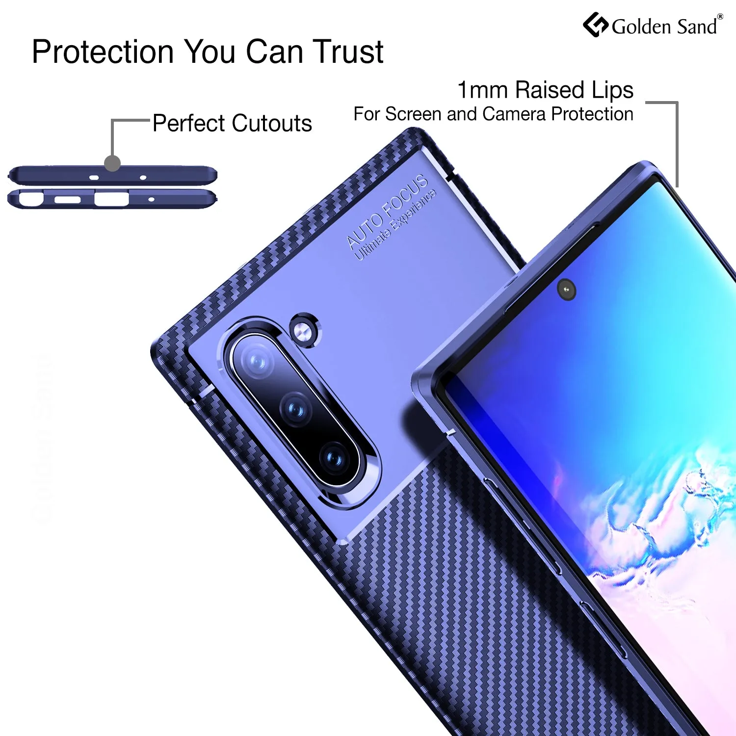 Aramid Fibre Series Shockproof Armor Back Cover for Samsung Galaxy Note 10 6.7 inch, Blue