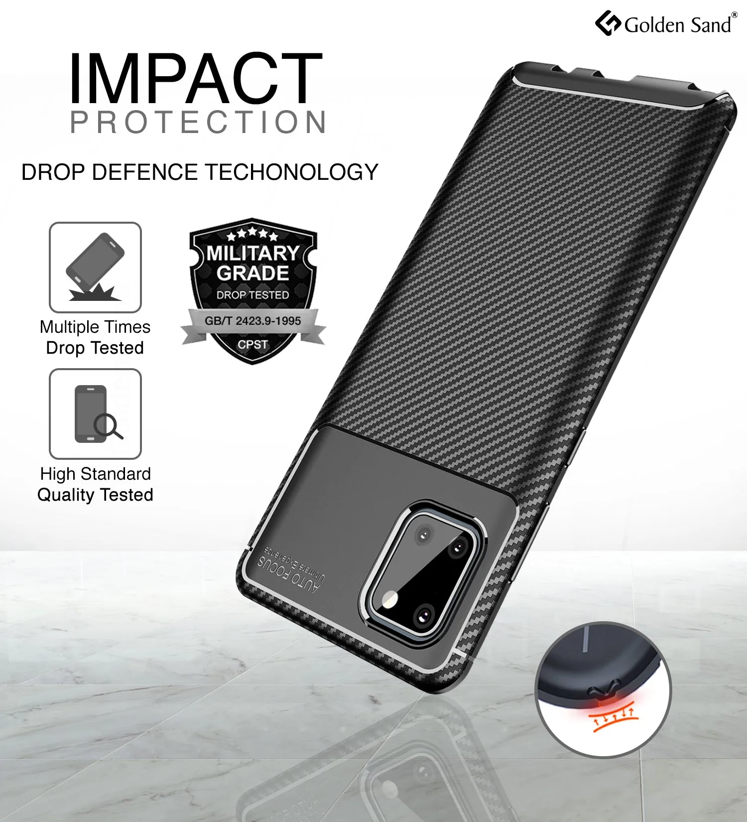 Aramid Fibre Series Shockproof Armor Back Cover for Samsung Galaxy Note 10 Lite 6.7 inch, Black