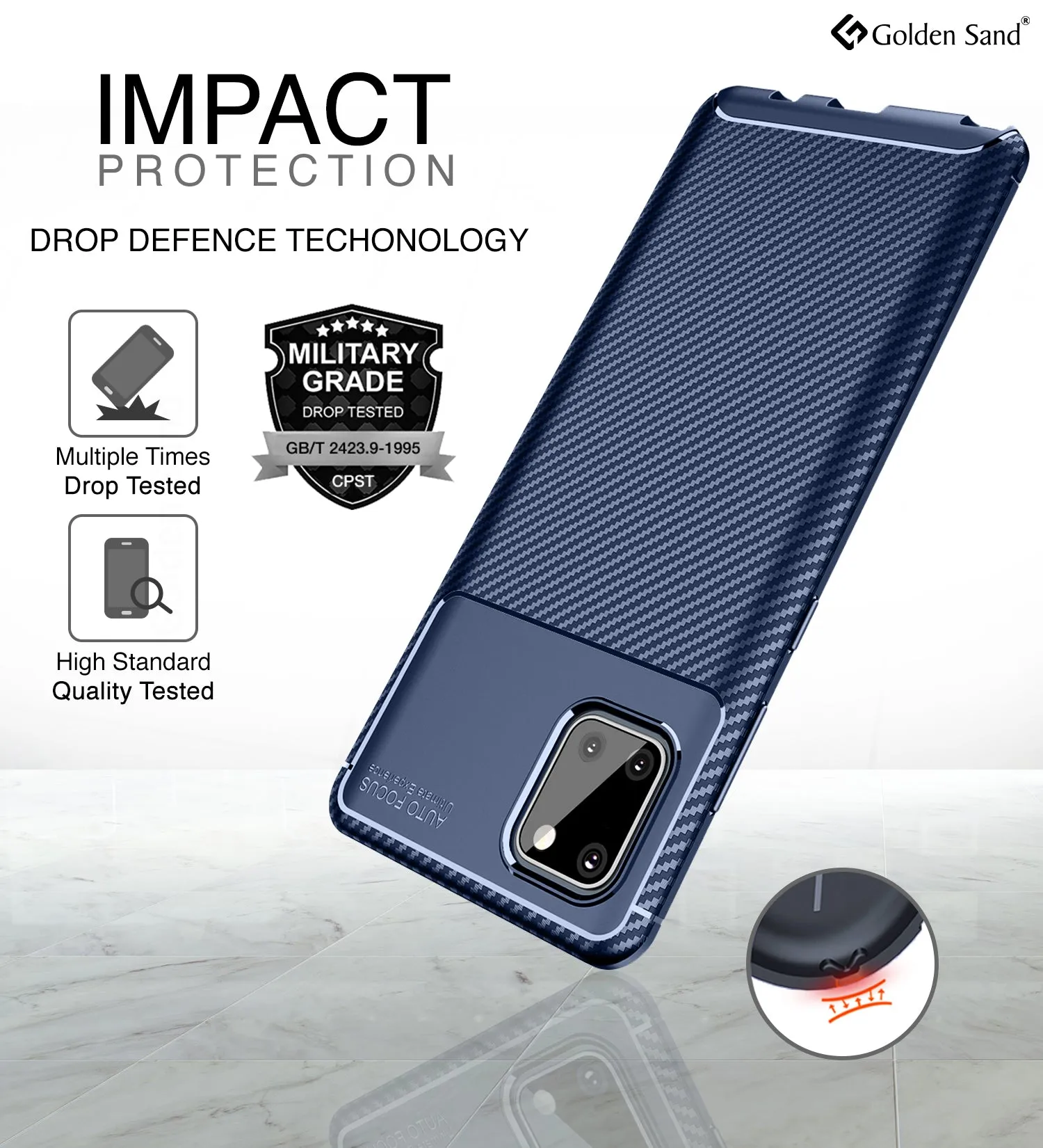 Aramid Fibre Series Shockproof Armor Back Cover for Samsung Galaxy Note 10 Lite 6.7 inch, Blue