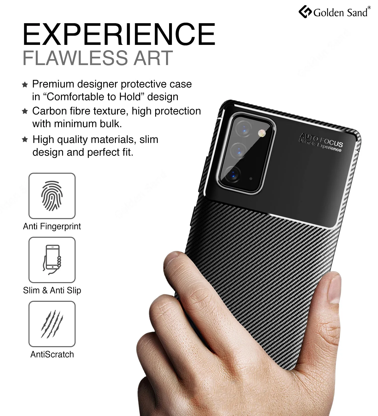 Aramid Fibre Series Shockproof Armor Back Cover for Samsung Galaxy Note 20, Black