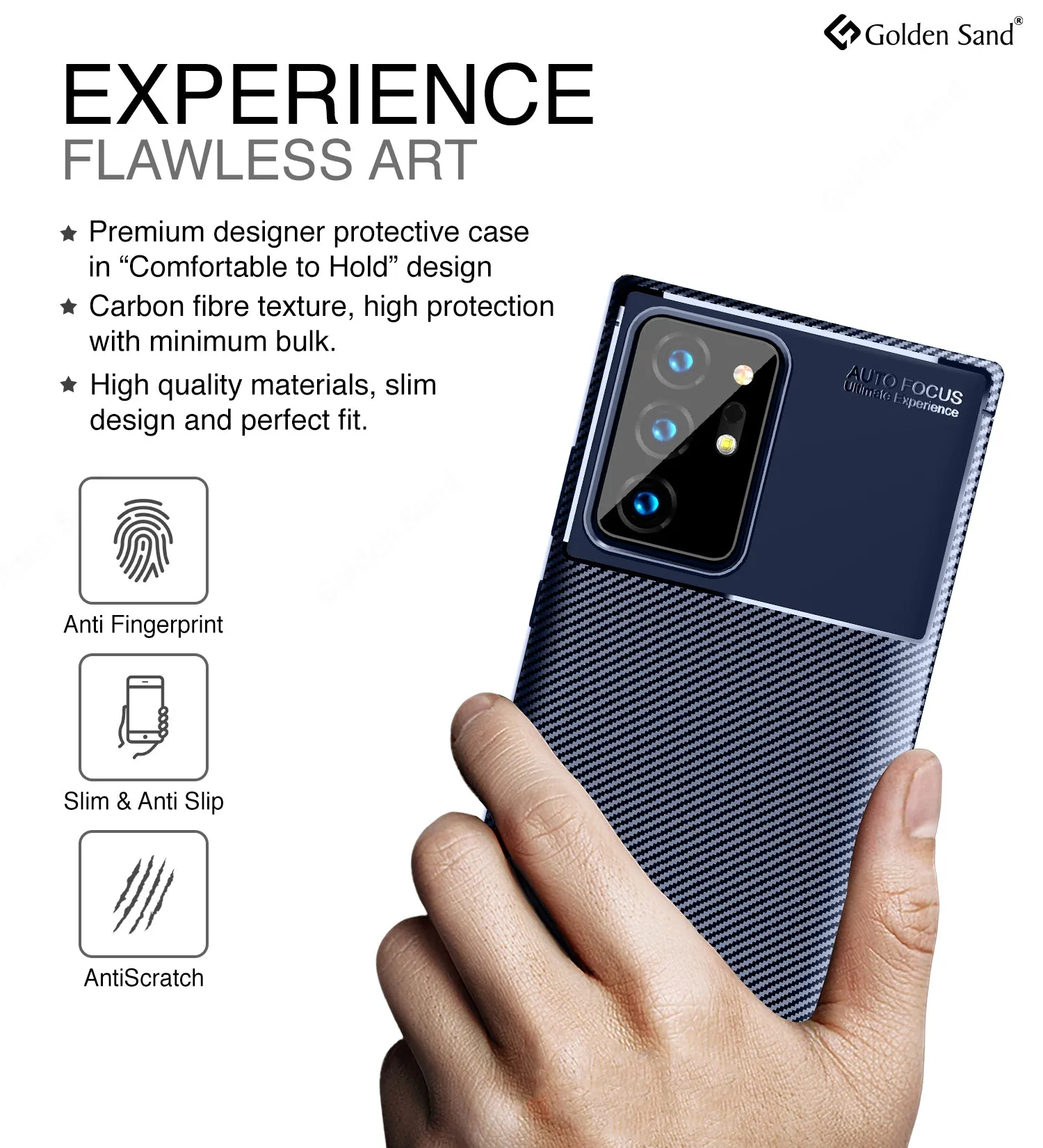 Aramid Fibre Series Shockproof Armor Back Cover for Samsung Galaxy Note 20 Ultra, Blue