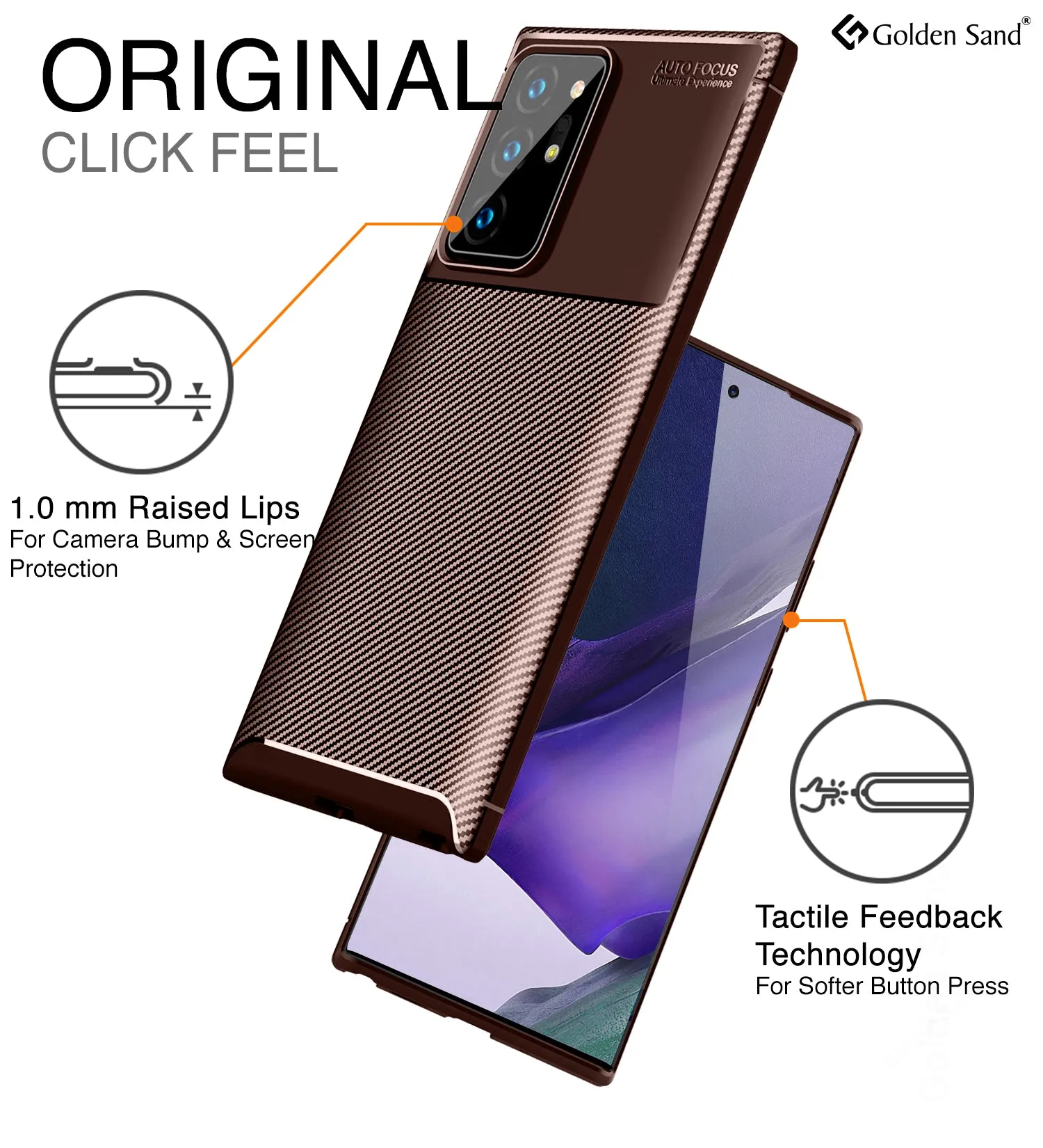 Aramid Fibre Series Shockproof Armor Back Cover for Samsung Galaxy Note 20 Ultra, Brown