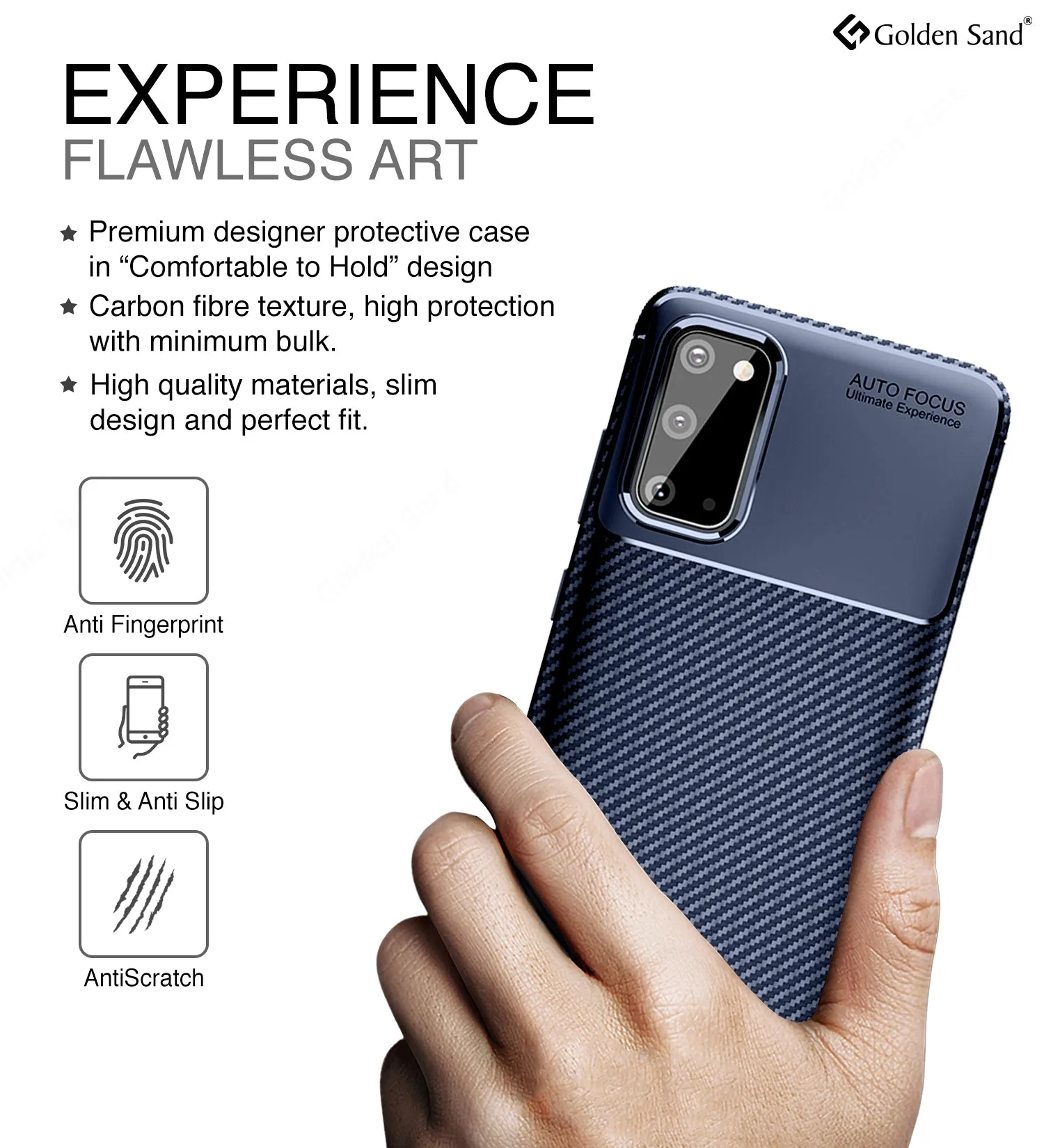 Aramid Fibre Series Shockproof Armor Back Cover for Samsung Galaxy S20 6.2 inch, Blue