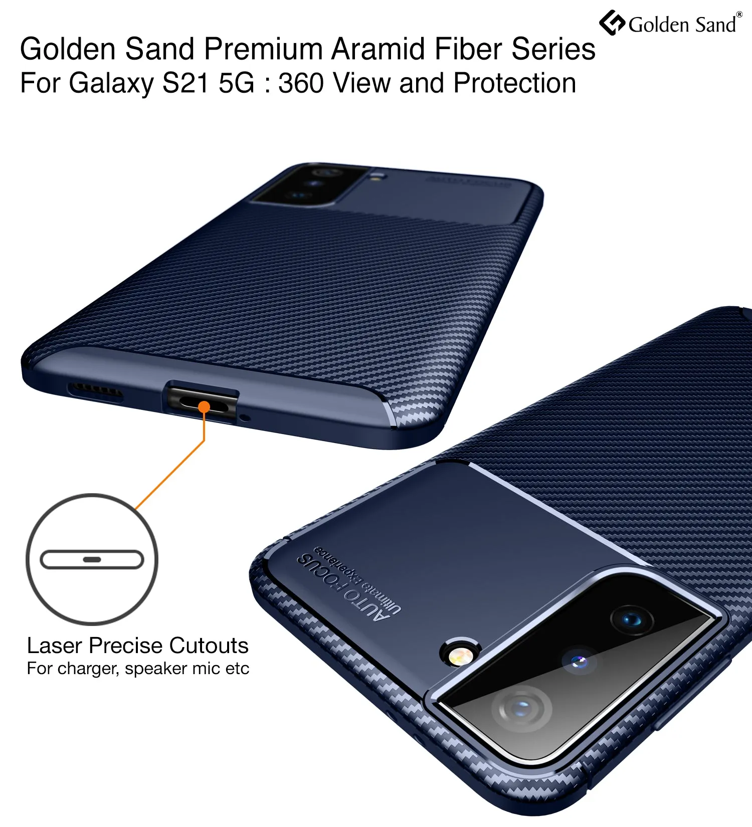 Aramid Fibre Series Shockproof Armor Back Cover for Samsung Galaxy S21 5G, 6.2 inch, Atlantic Blue