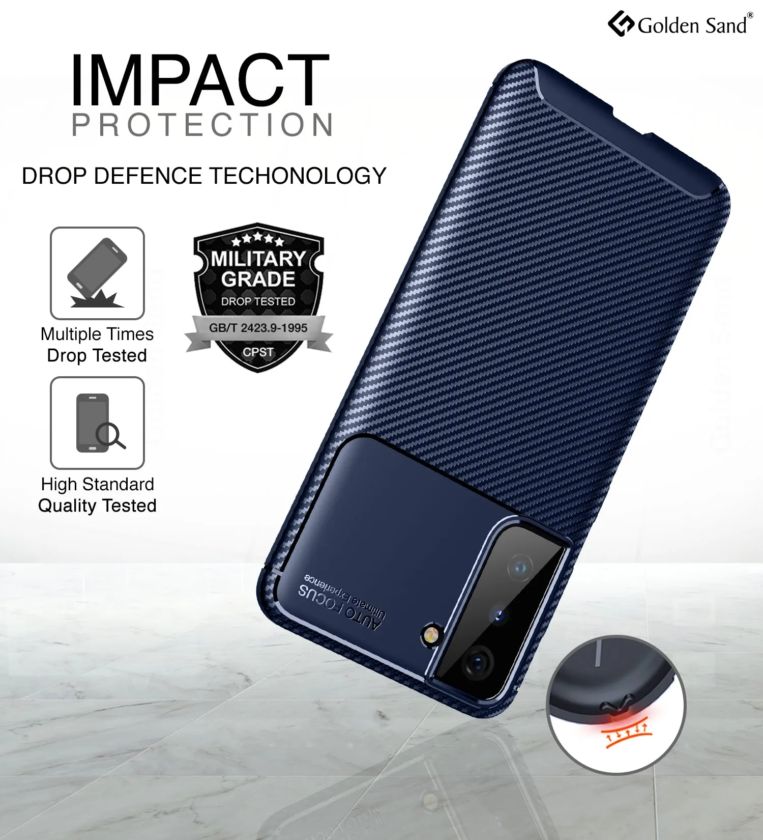 Aramid Fibre Series Shockproof Armor Back Cover for Samsung Galaxy S21 5G, 6.2 inch, Atlantic Blue