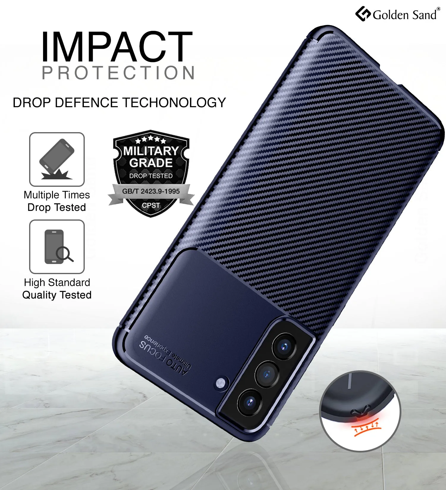 Aramid Fibre Series Shockproof Armor Back Cover for Samsung Galaxy S21 FE 5G, Samsung Galaxy S21 FE 5G 2023 (Snapdragon 888), 6.41 inch, Blue