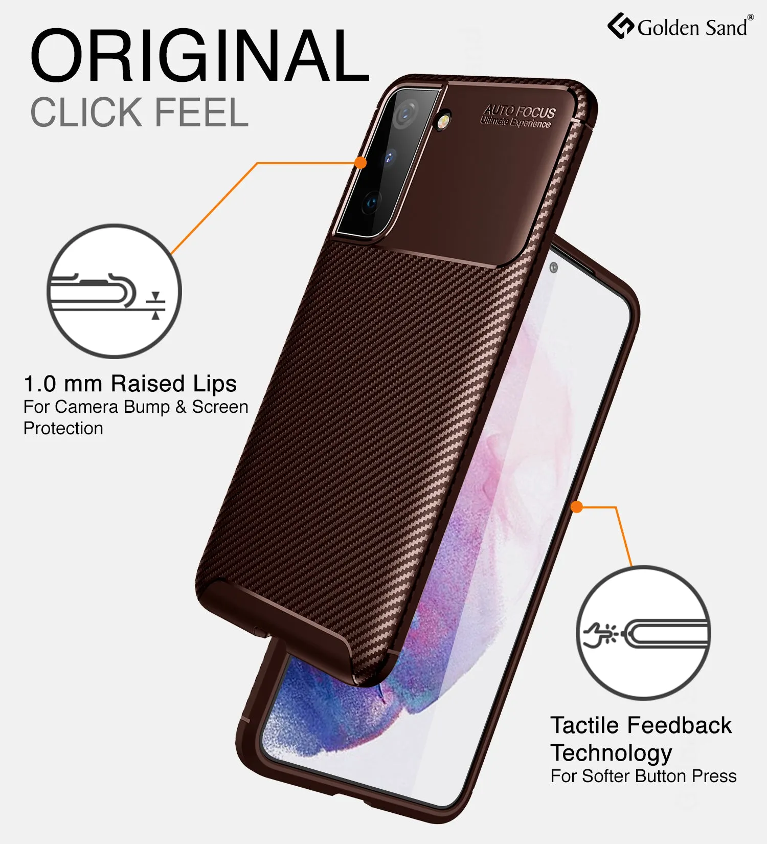Aramid Fibre Series Shockproof Armor Back Cover for Samsung Galaxy S21 Plus, 6.7 inch, Pacific Brown