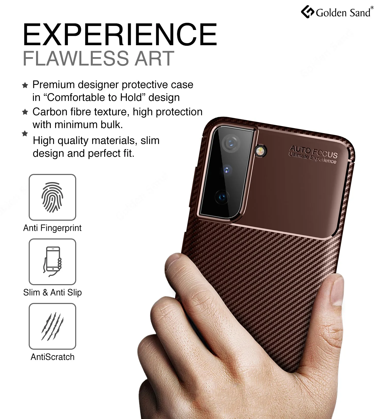 Aramid Fibre Series Shockproof Armor Back Cover for Samsung Galaxy S21 Plus, 6.7 inch, Pacific Brown