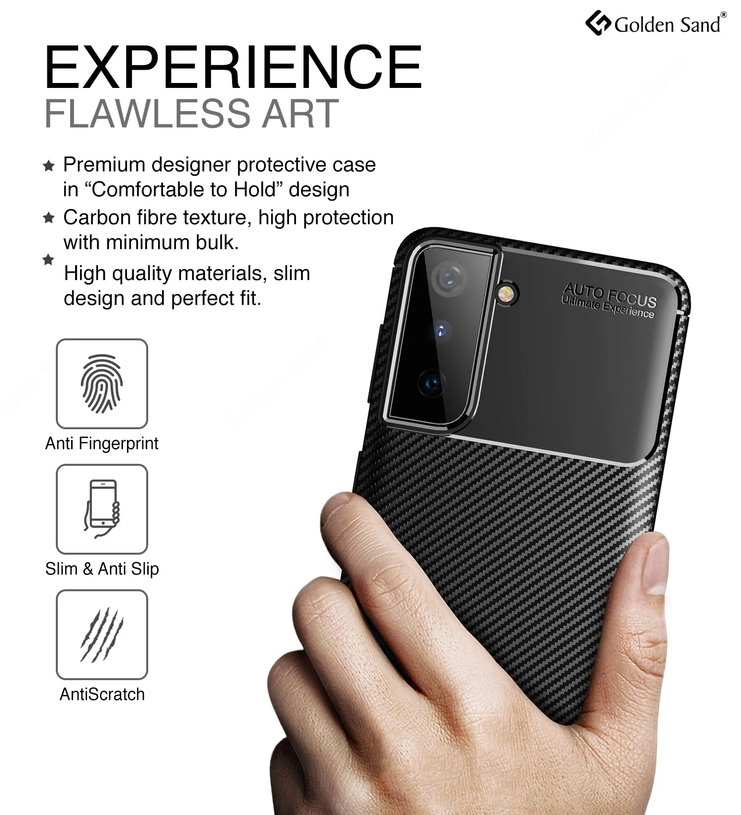 Aramid Fibre Series Shockproof Armor Back Cover for Samsung Galaxy S21 Plus, 6.7 inch, Phantom Black
