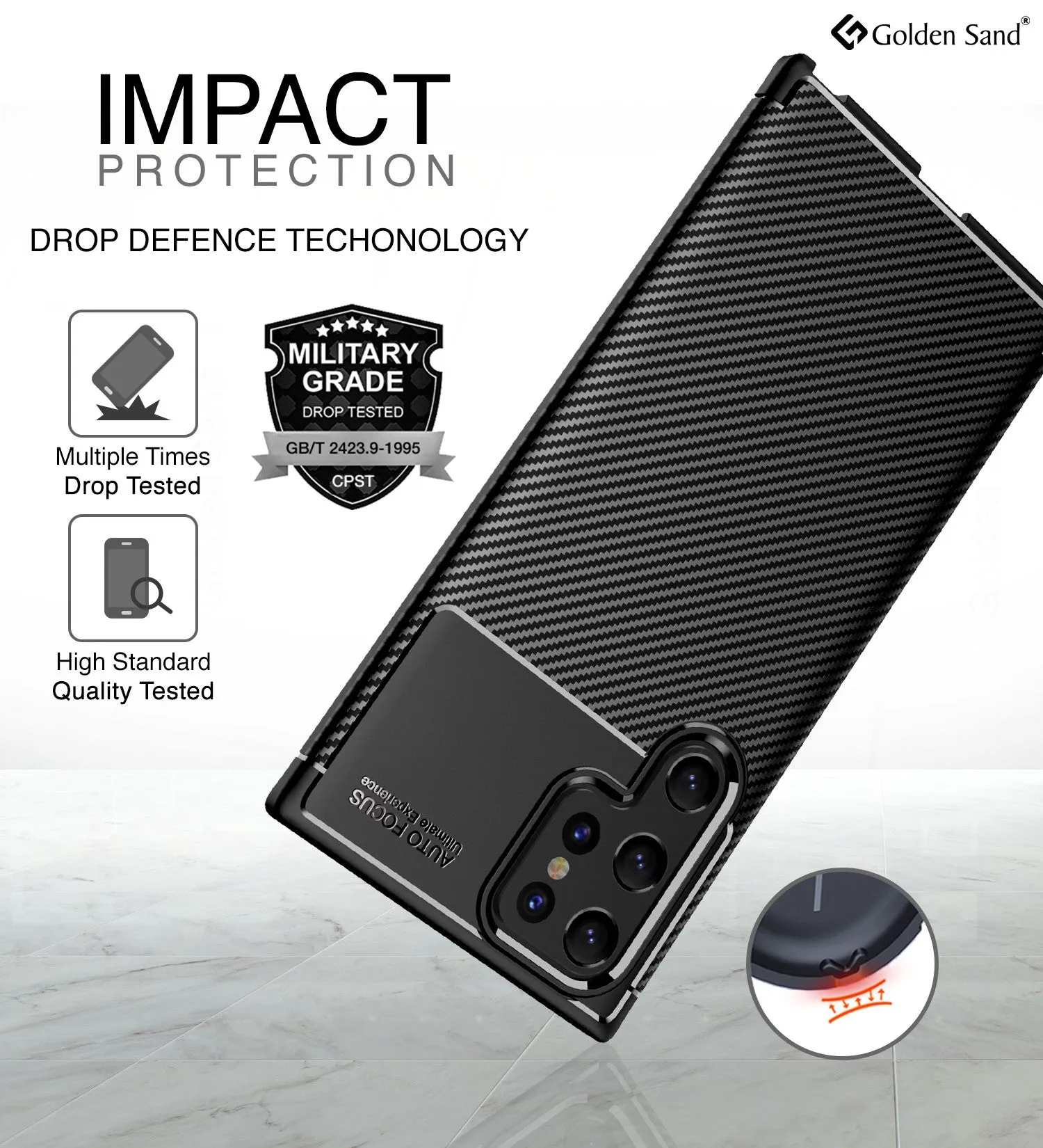 Aramid Fibre Series Shockproof Armor Back Cover for Samsung Galaxy S22 Ultra 5G, 6.8 inch, Black