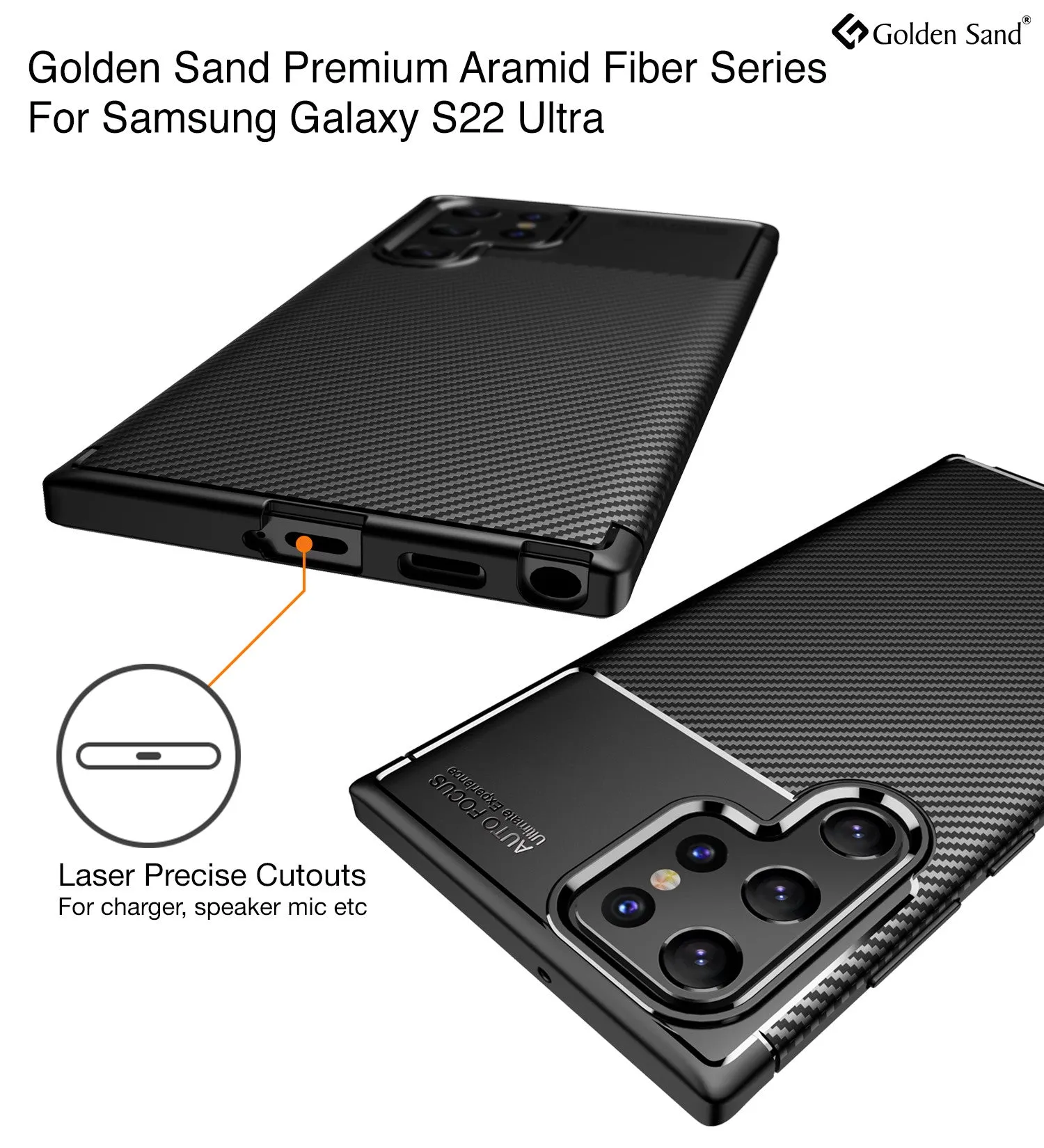 Aramid Fibre Series Shockproof Armor Back Cover for Samsung Galaxy S22 Ultra 5G, 6.8 inch, Black