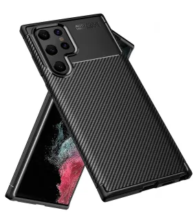 Aramid Fibre Series Shockproof Armor Back Cover for Samsung Galaxy S22 Ultra 5G, 6.8 inch, Black