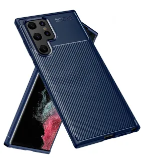 Aramid Fibre Series Shockproof Armor Back Cover for Samsung Galaxy S22 Ultra 5G, 6.8 inch, Blue