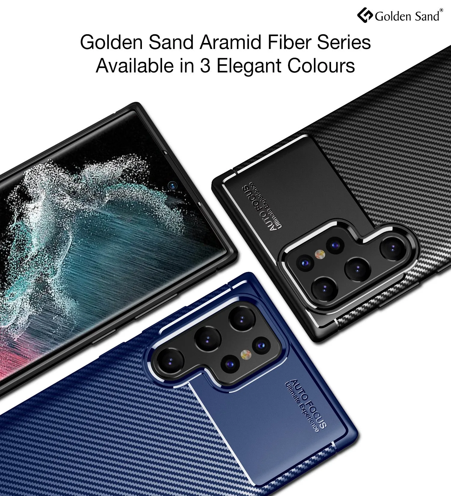 Aramid Fibre Series Shockproof Armor Back Cover for Samsung Galaxy S22 Ultra 5G, 6.8 inch, Blue