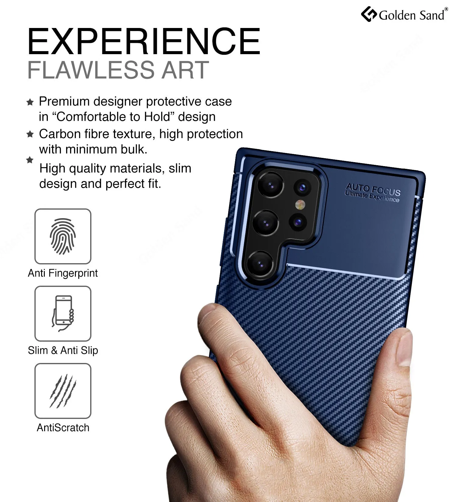 Aramid Fibre Series Shockproof Armor Back Cover for Samsung Galaxy S22 Ultra 5G, 6.8 inch, Blue