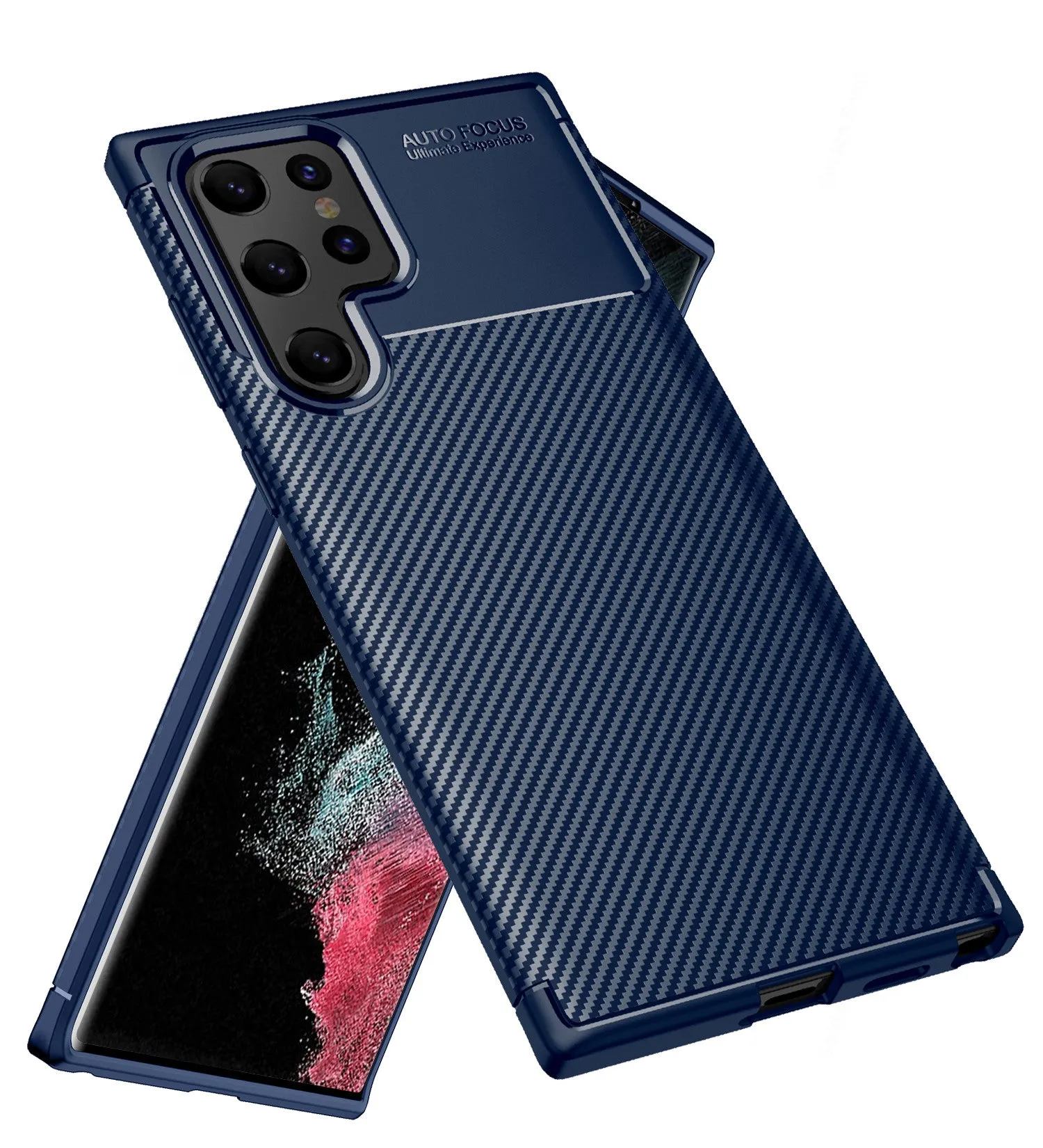 Aramid Fibre Series Shockproof Armor Back Cover for Samsung Galaxy S22 Ultra 5G, 6.8 inch, Blue