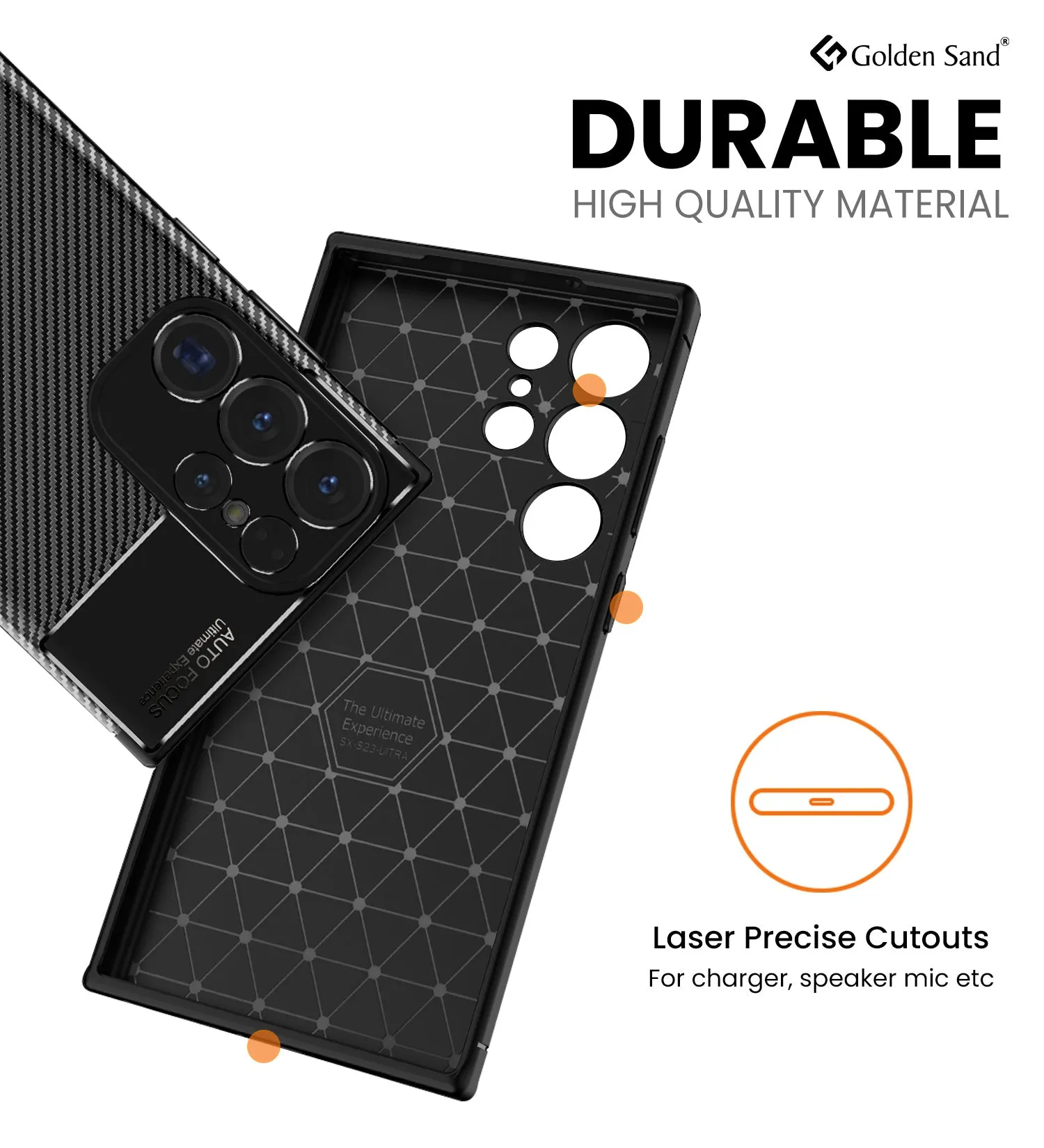 Aramid Fibre Series Shockproof Armor Back Cover for Samsung Galaxy S23 Ultra 5G, 6.8 inch, Black
