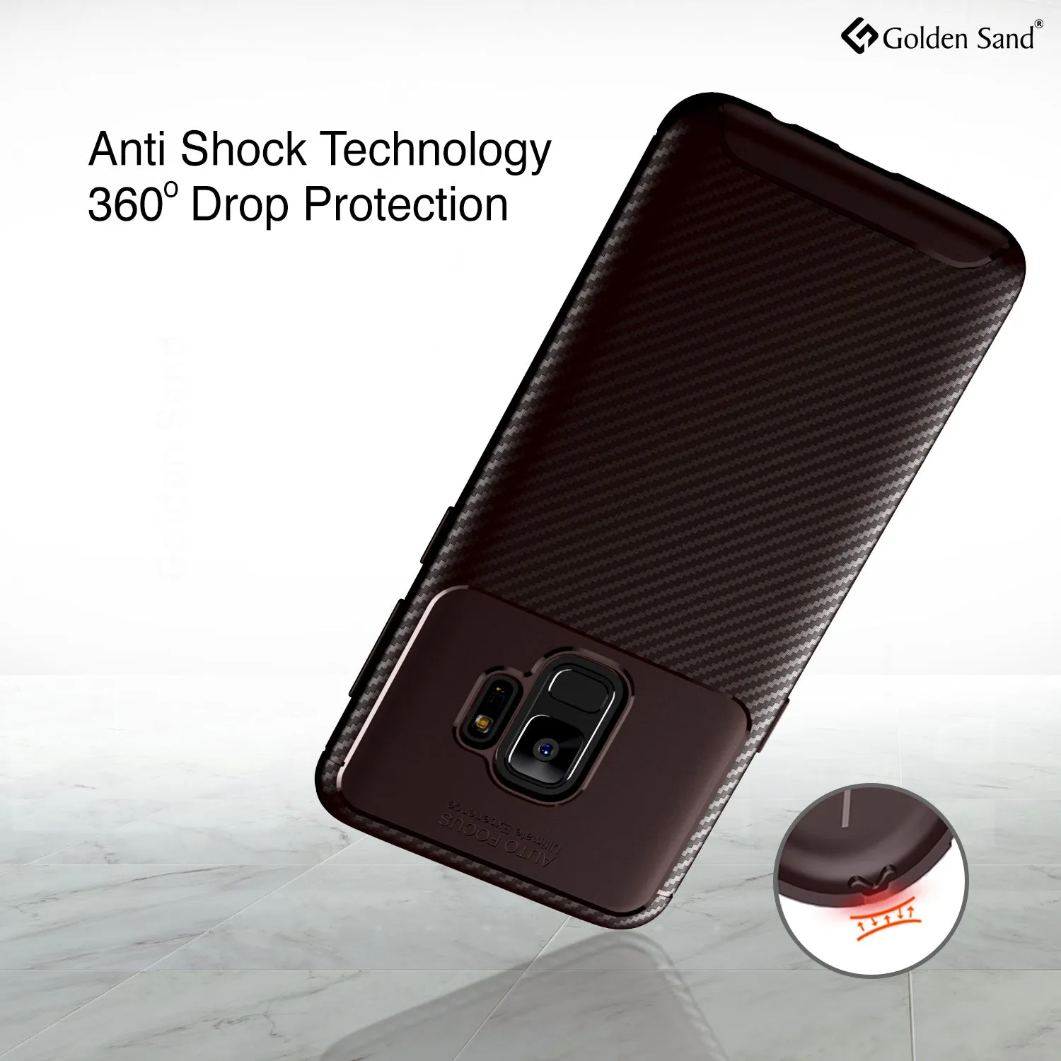 Aramid Fibre Series Shockproof Armor Back Cover for Samsung Galaxy S9 5.8 inch, Brown