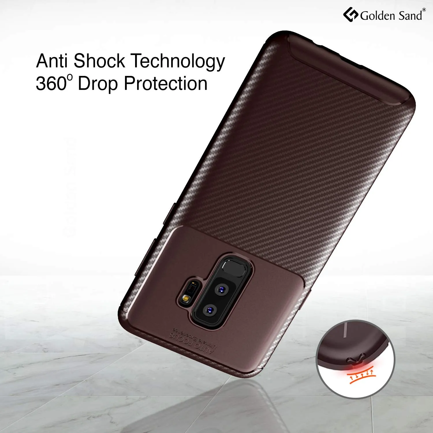 Aramid Fibre Series Shockproof Armor Back Cover for Samsung Galaxy S9 Plus, 6.2 inch, Brown