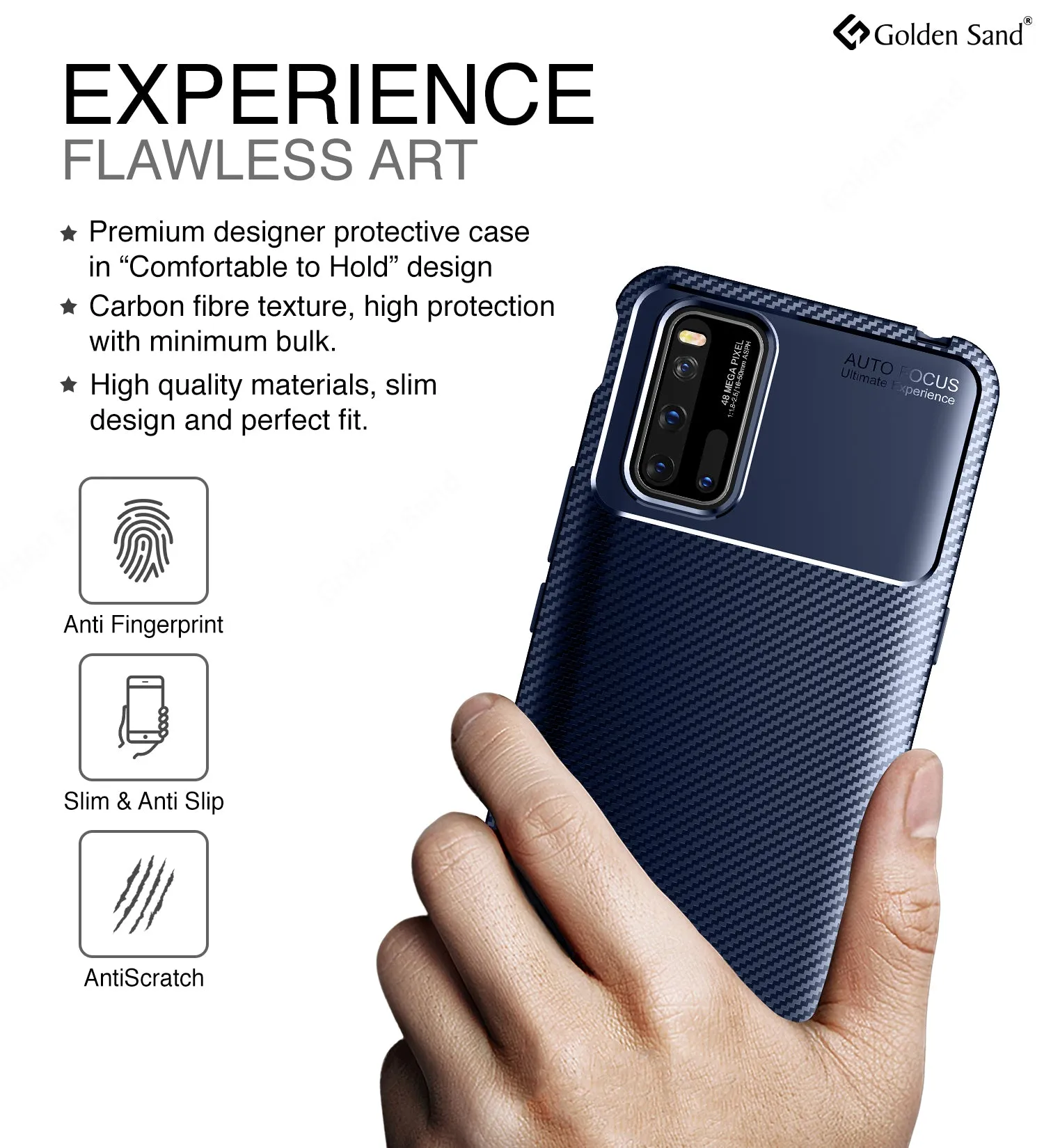 Aramid Fibre Series Shockproof Armor Back Cover for Vivo iQOO 3 6.44 inch, Blue