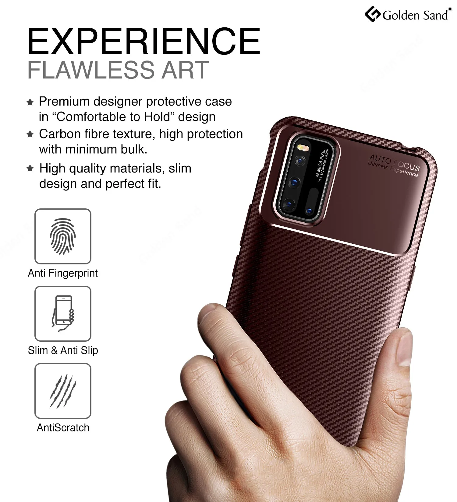 Aramid Fibre Series Shockproof Armor Back Cover for Vivo iQOO 3 6.44 inch, Brown