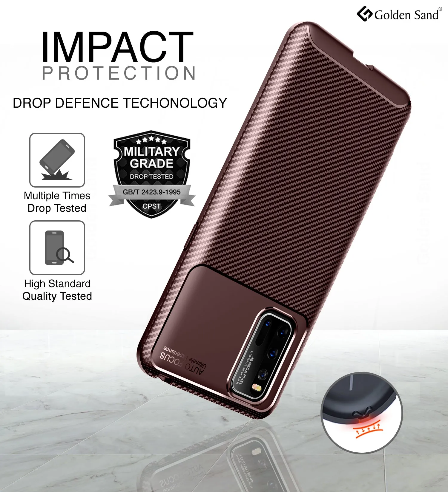 Aramid Fibre Series Shockproof Armor Back Cover for Vivo iQOO 3 6.44 inch, Brown