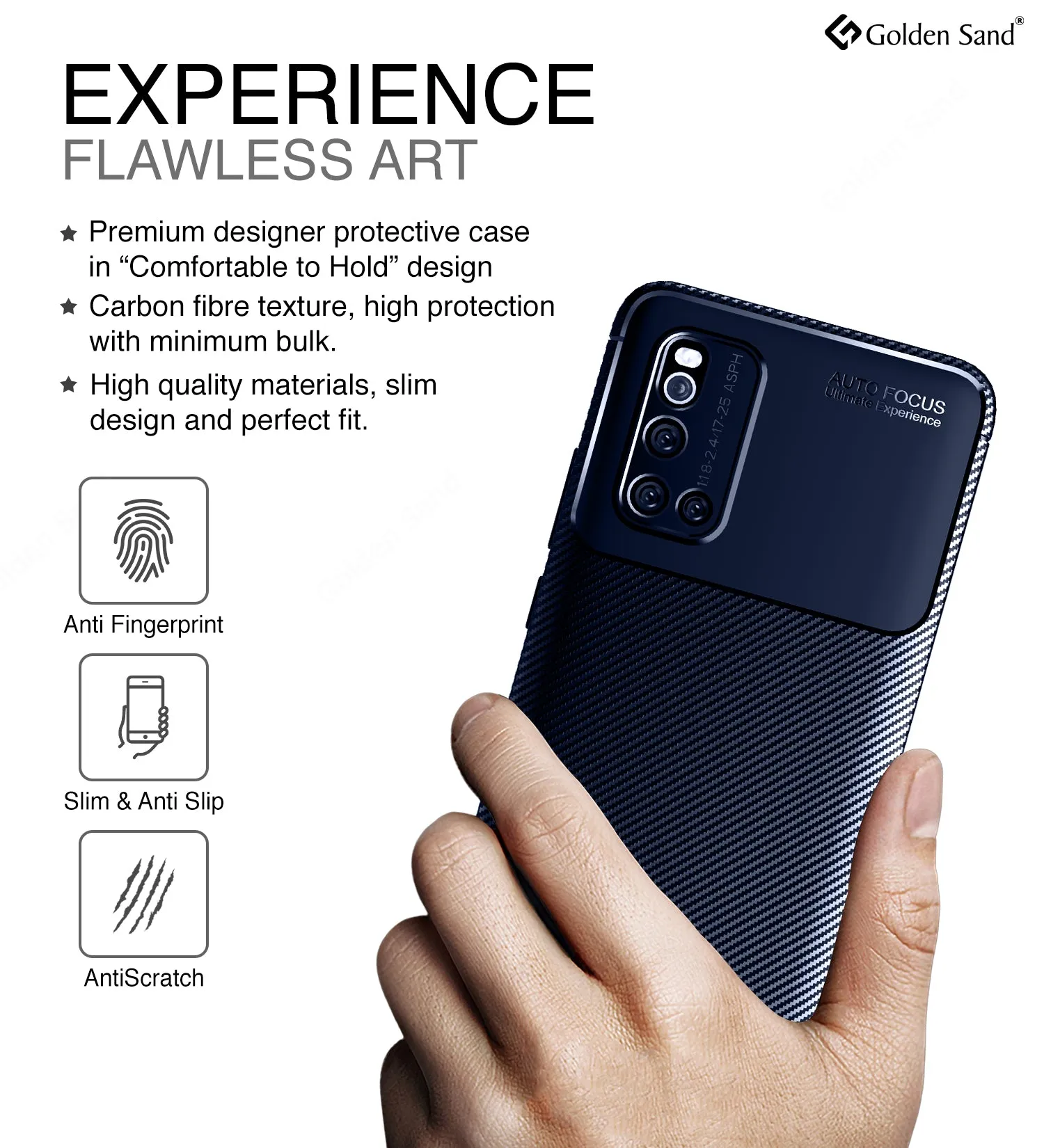 Aramid Fibre Series Shockproof Armor Back Cover for Vivo V19 6.44 inch, Blue