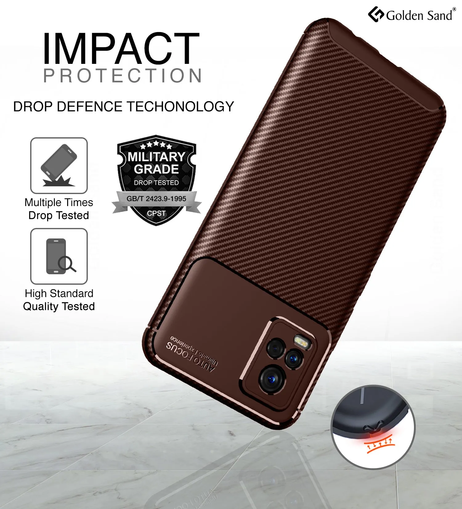 Aramid Fibre Series Shockproof Armor Back Cover for Vivo V20 2021 [NOT FOR VIVO V20 PRO], Melody Brown