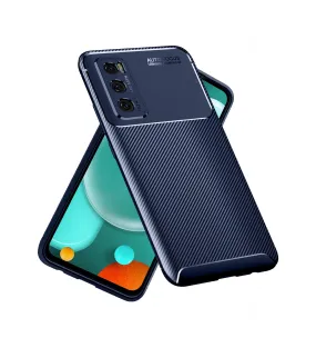 Aramid Fibre Series Shockproof Armor Back Cover for Vivo V20 SE, Blue