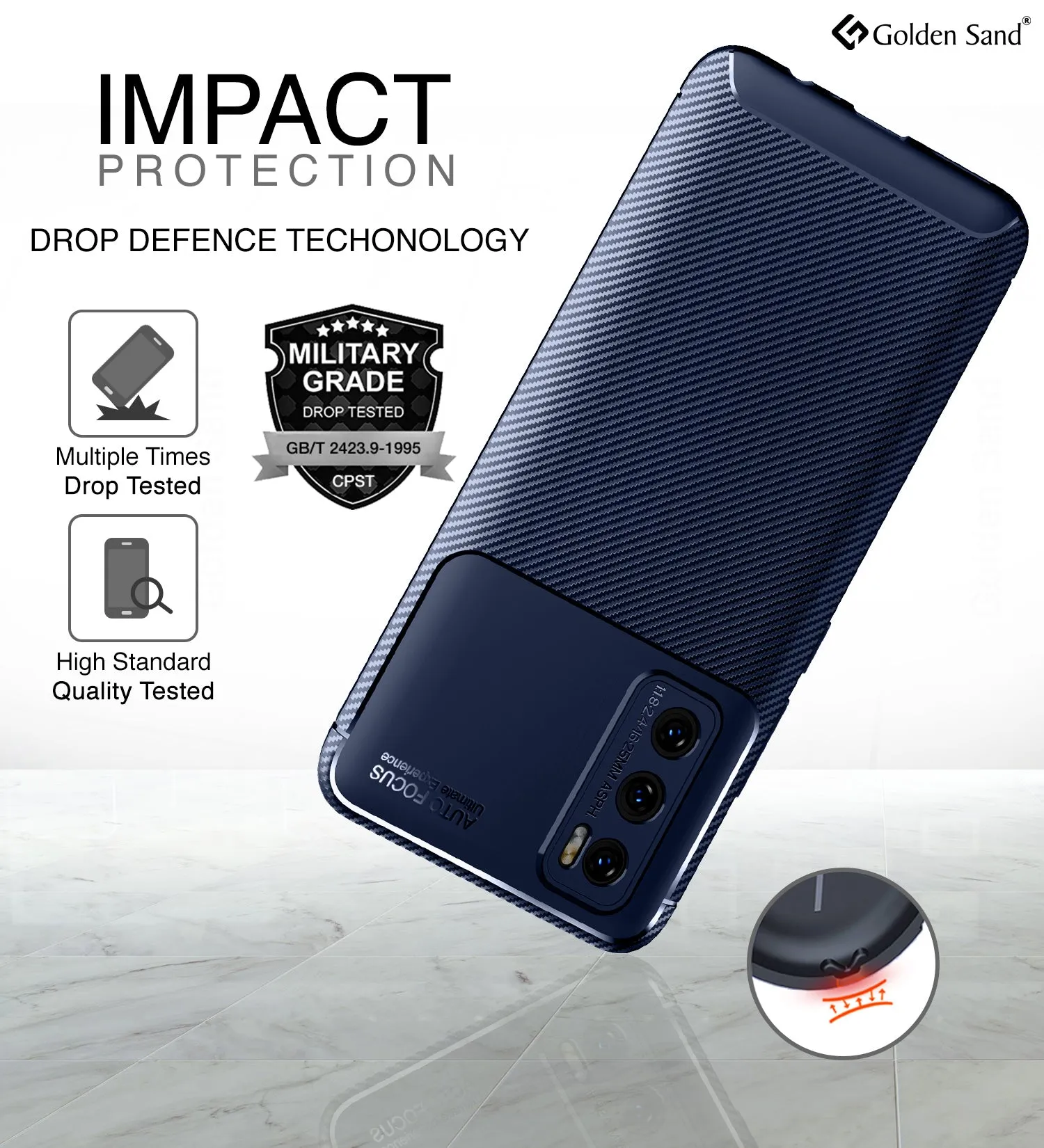 Aramid Fibre Series Shockproof Armor Back Cover for Vivo V20 SE, Blue