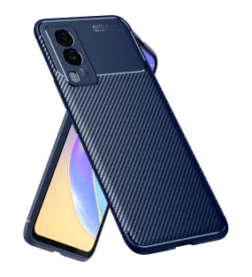 Aramid Fibre Series Shockproof Armor Back Cover for Vivo V21e 5G, 6.44 inch, Blue