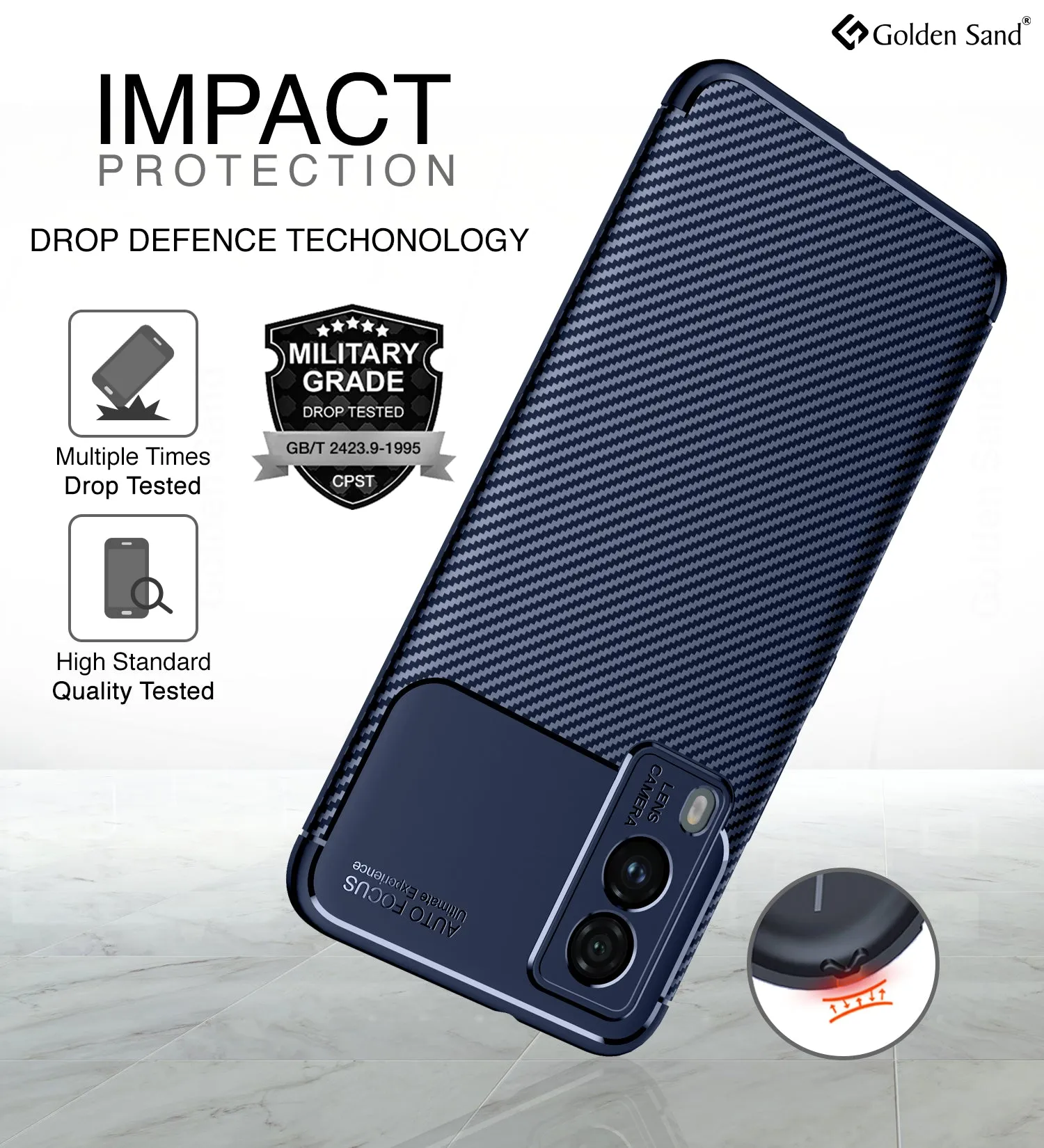 Aramid Fibre Series Shockproof Armor Back Cover for Vivo V21e 5G, 6.44 inch, Blue
