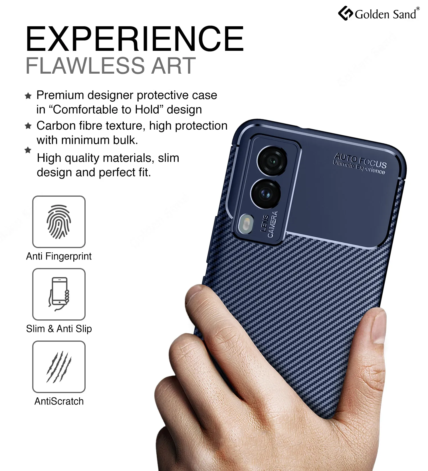Aramid Fibre Series Shockproof Armor Back Cover for Vivo V21e 5G, 6.44 inch, Blue