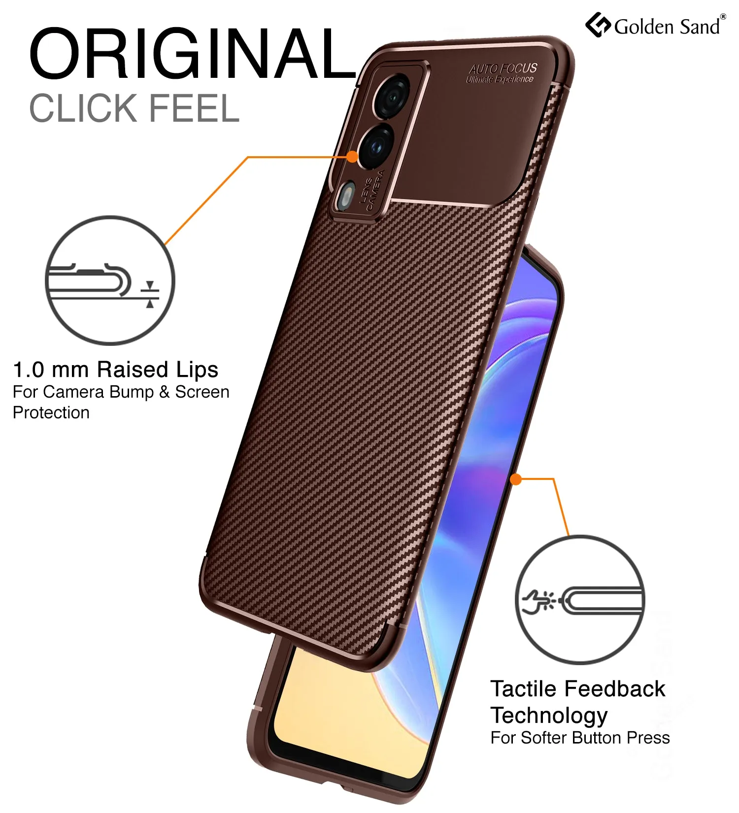 Aramid Fibre Series Shockproof Armor Back Cover for Vivo V21e 5G, 6.44 inch, Brown