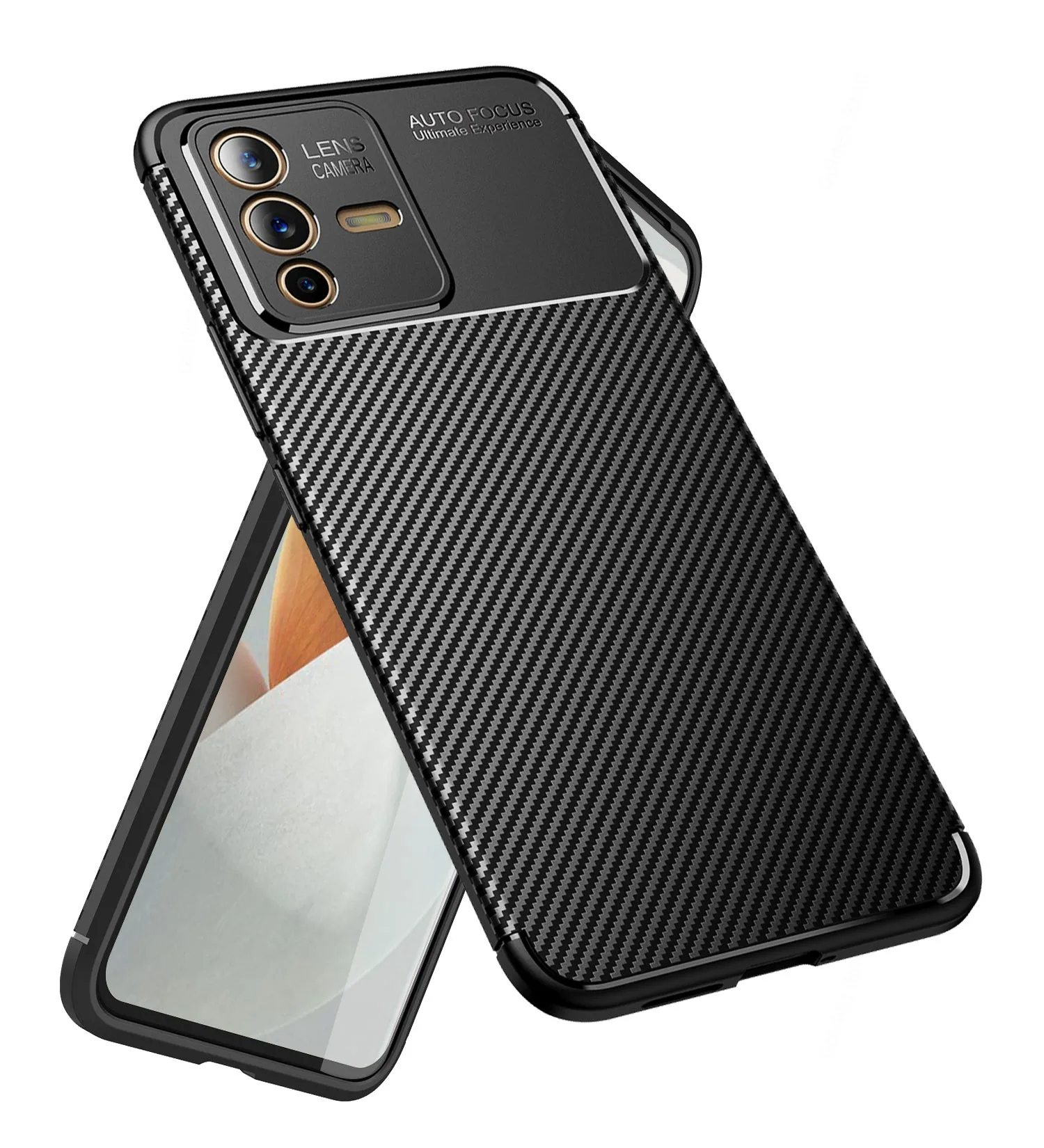Aramid Fibre Series Shockproof Armor Back Cover for Vivo V23 5G, 6.44 inch, Black
