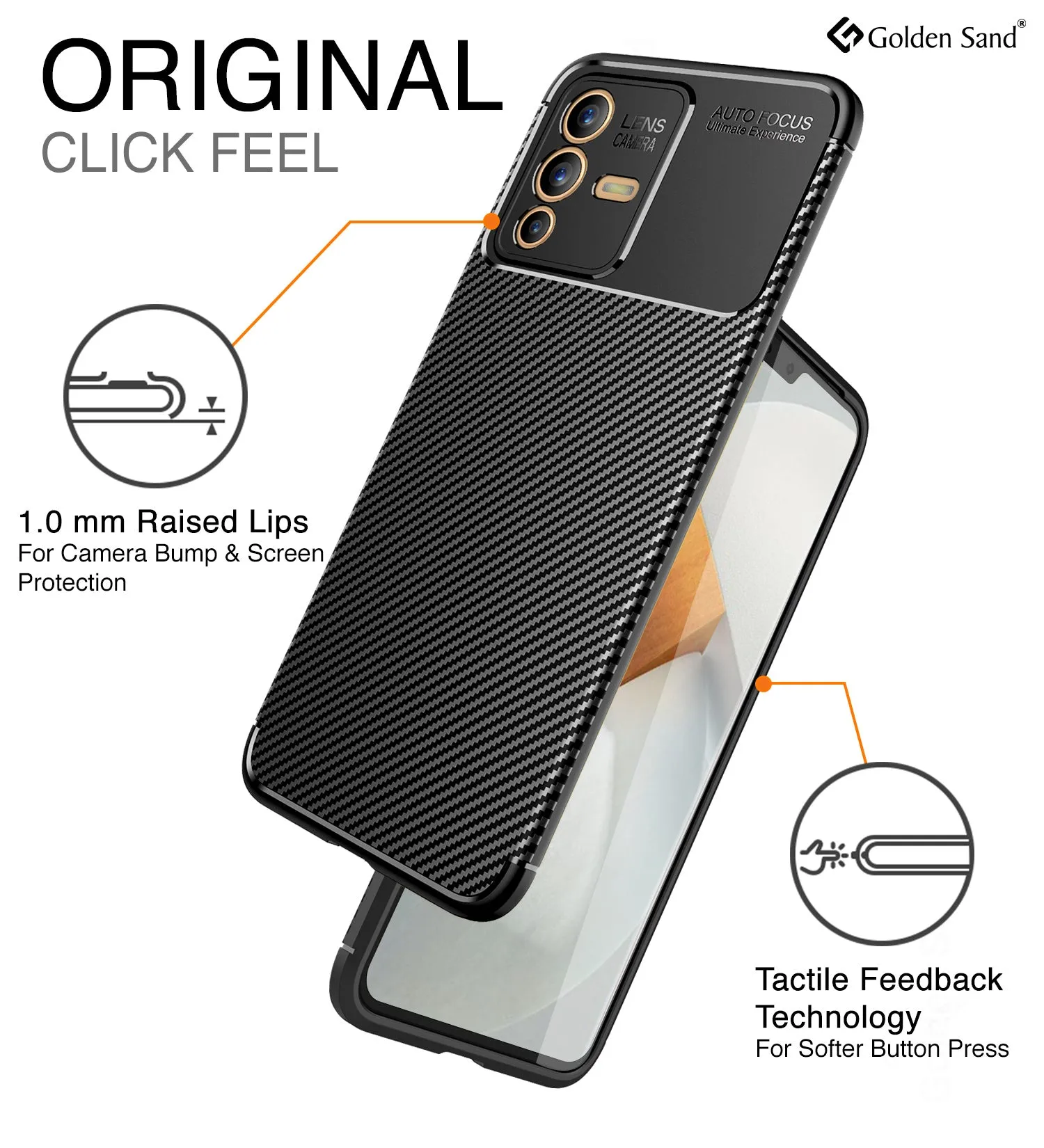 Aramid Fibre Series Shockproof Armor Back Cover for Vivo V23 5G, 6.44 inch, Black