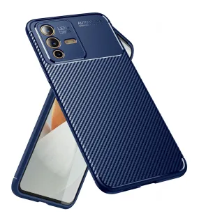 Aramid Fibre Series Shockproof Armor Back Cover for Vivo V23 5G, 6.44 inch, Blue