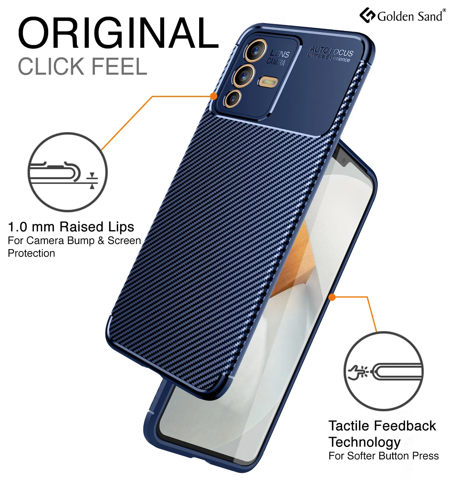 Aramid Fibre Series Shockproof Armor Back Cover for Vivo V23 5G, 6.44 inch, Blue