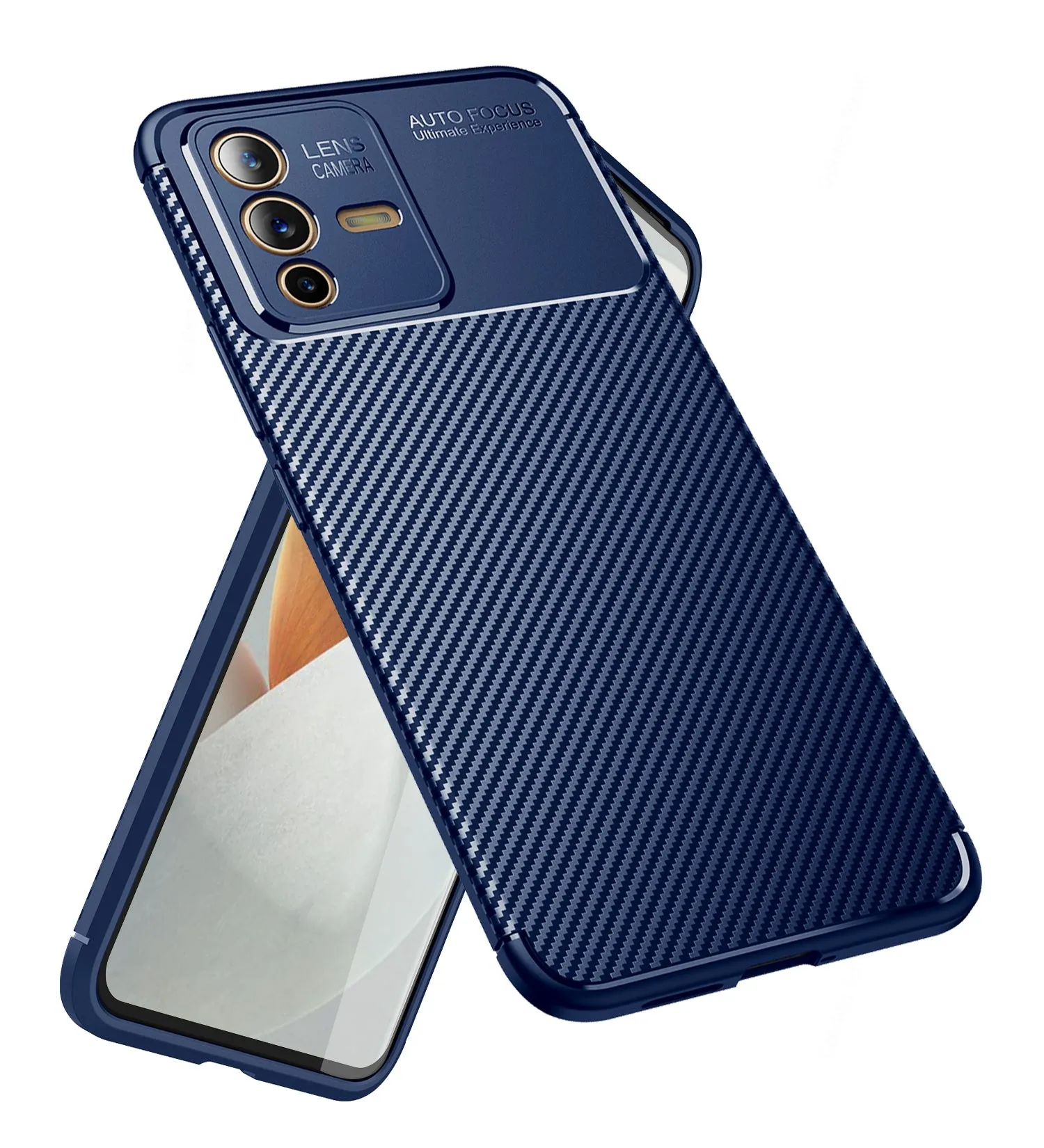 Aramid Fibre Series Shockproof Armor Back Cover for Vivo V23 5G, 6.44 inch, Blue
