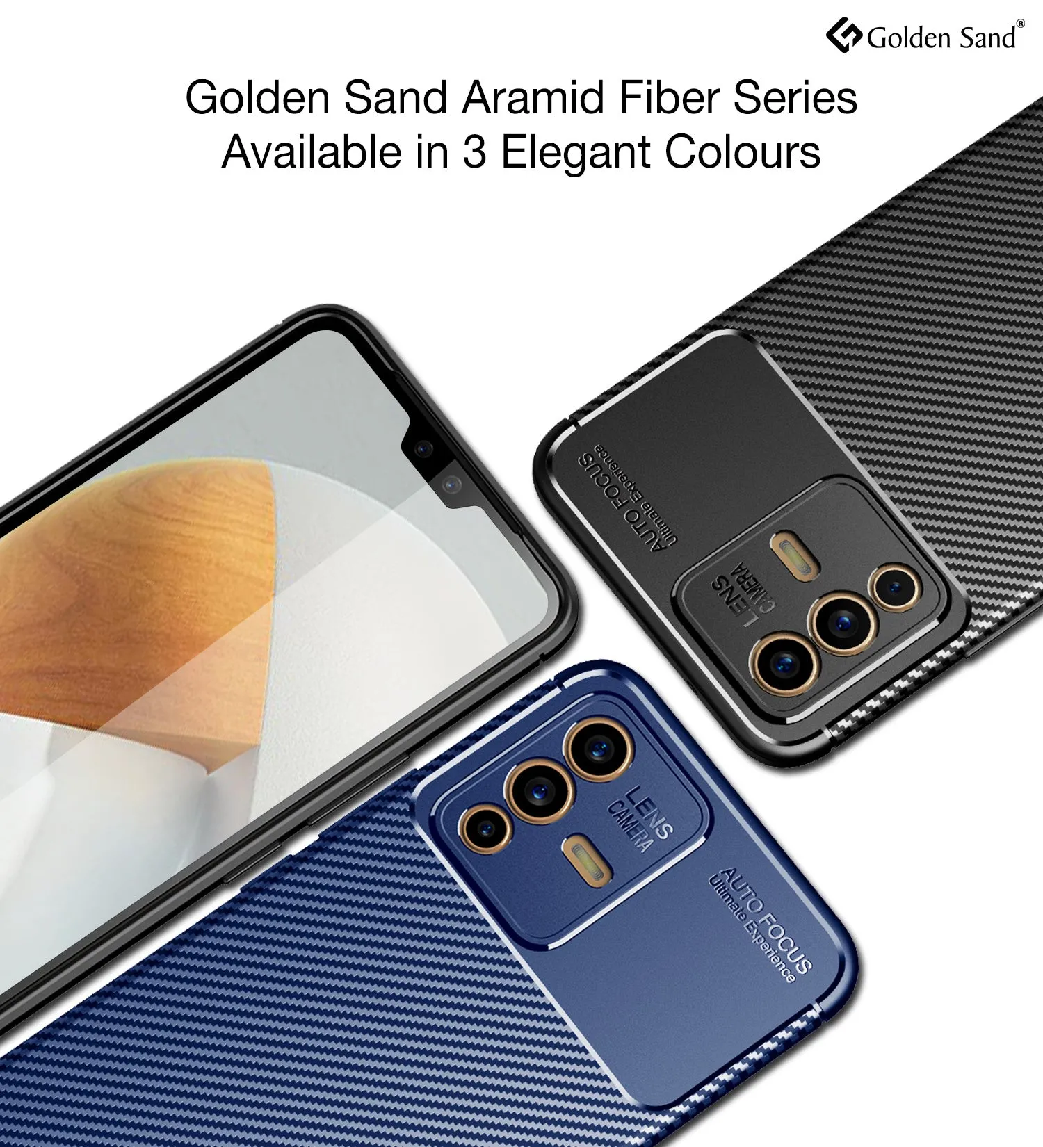 Aramid Fibre Series Shockproof Armor Back Cover for Vivo V23 5G, 6.44 inch, Blue