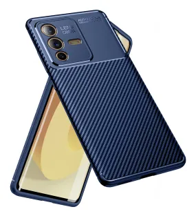 Aramid Fibre Series Shockproof Armor Back Cover for Vivo V23 Pro 5G, 6.56 inch, Blue