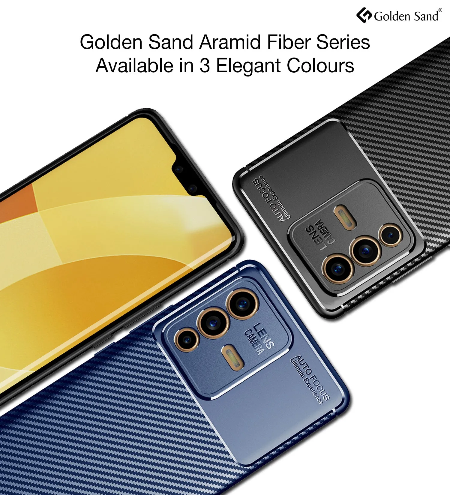 Aramid Fibre Series Shockproof Armor Back Cover for Vivo V23 Pro 5G, 6.56 inch, Blue