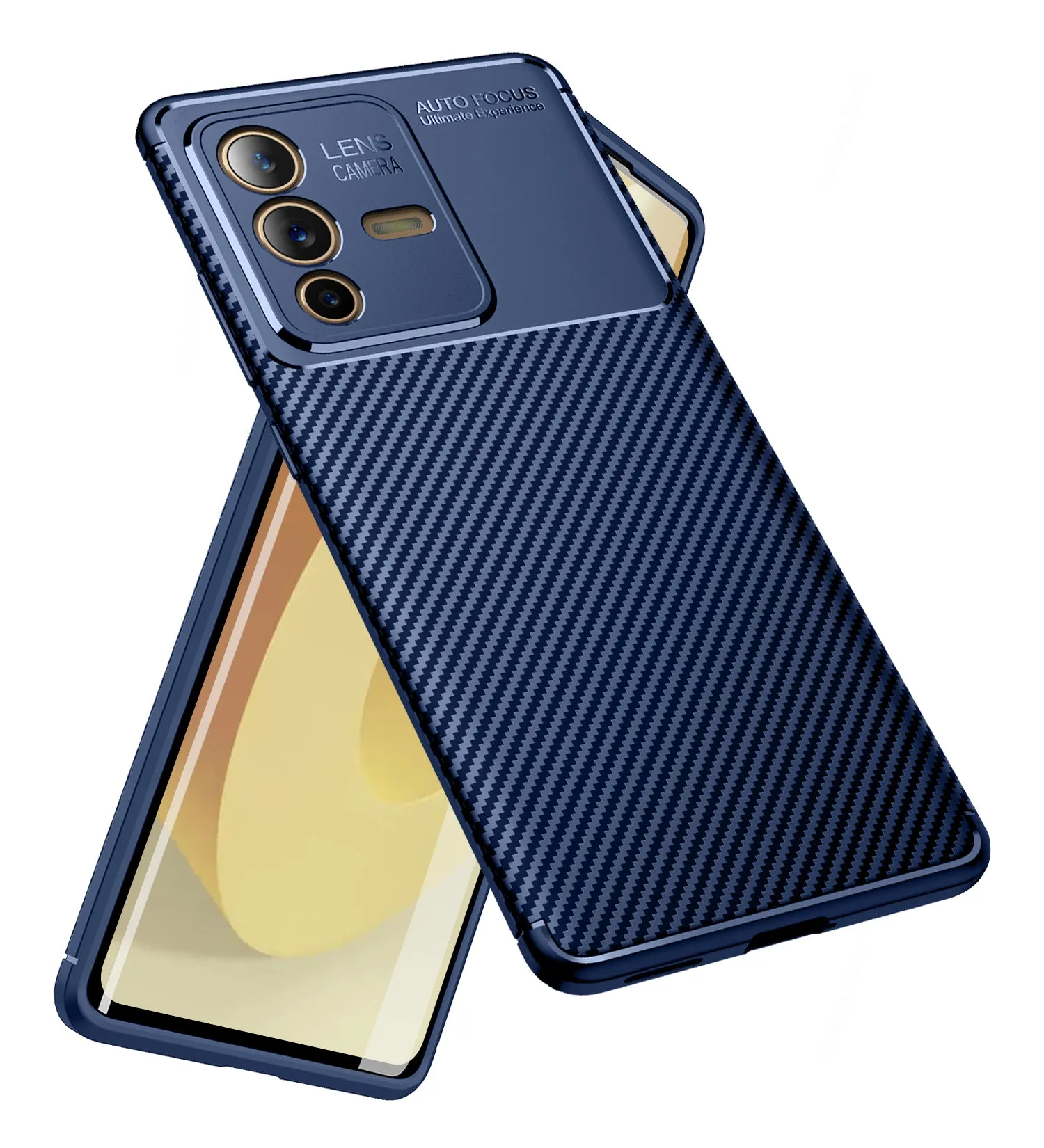 Aramid Fibre Series Shockproof Armor Back Cover for Vivo V23 Pro 5G, 6.56 inch, Blue