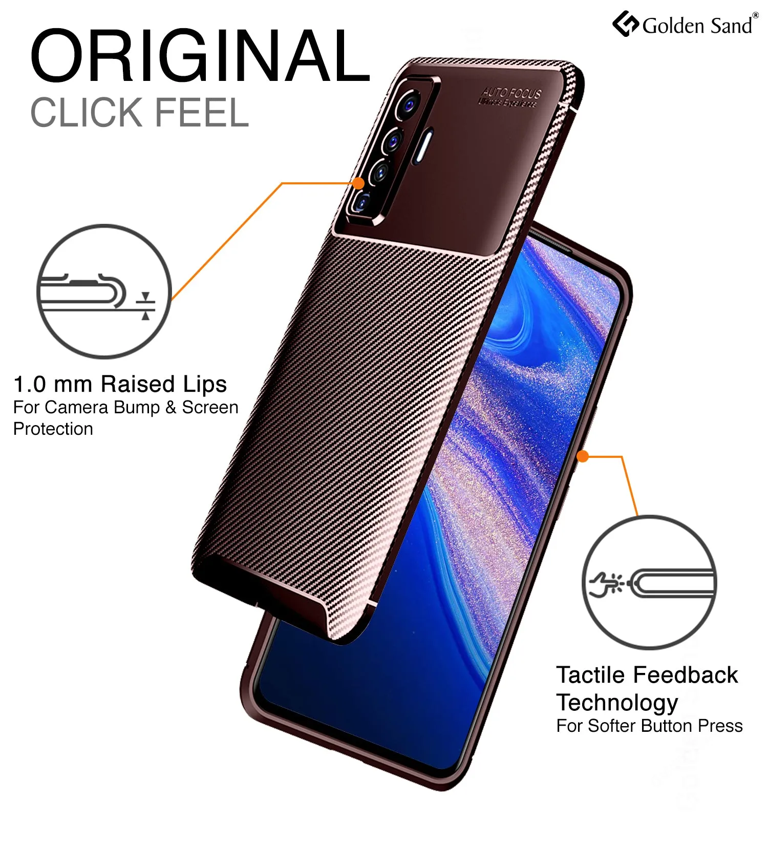 Aramid Fibre Series Shockproof Armor Back Cover for Vivo X50, 6.56 inch, Brown
