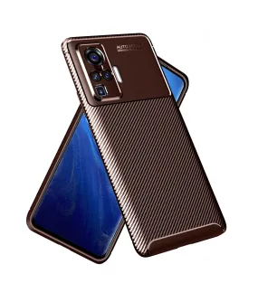Aramid Fibre Series Shockproof Armor Back Cover for Vivo X50 Pro, 6.56 inch, Brown