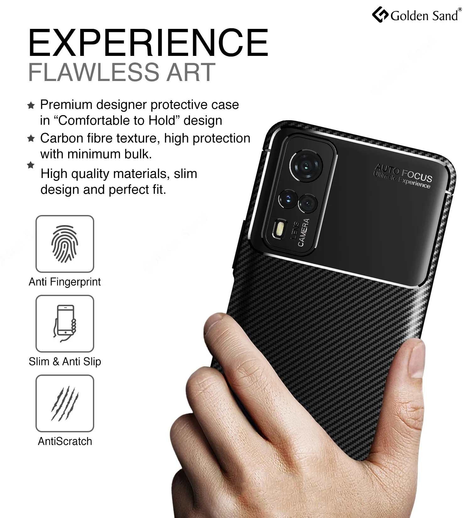 Aramid Fibre Series Shockproof Armor Back Cover for Vivo Y53s, Vivo Y51 2020, Vivo Y51a, Vivo Y31, 6.58 inch, Mirage Black