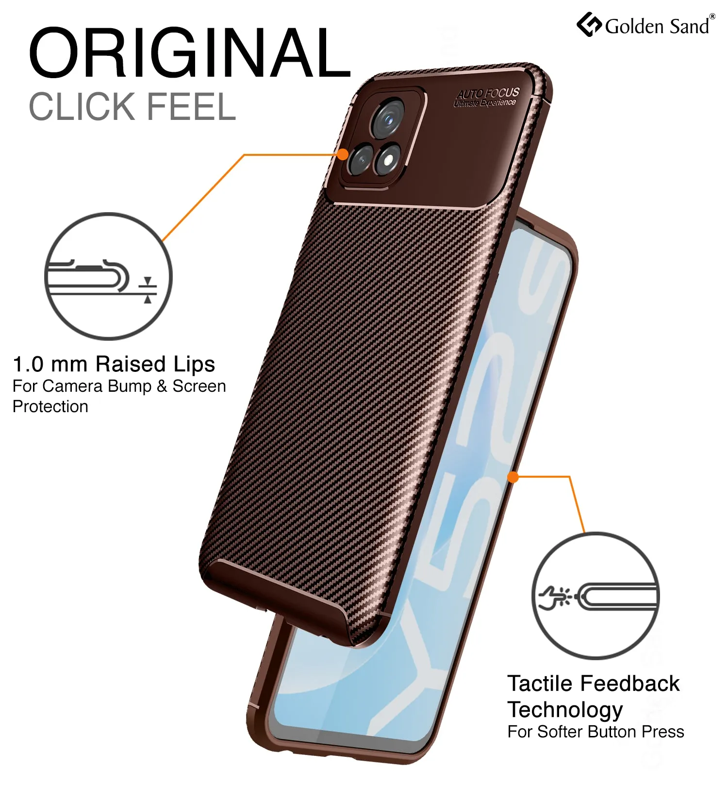 Aramid Fibre Series Shockproof Armor Back Cover for Vivo Y72 5G, 6.58 inch, Brown