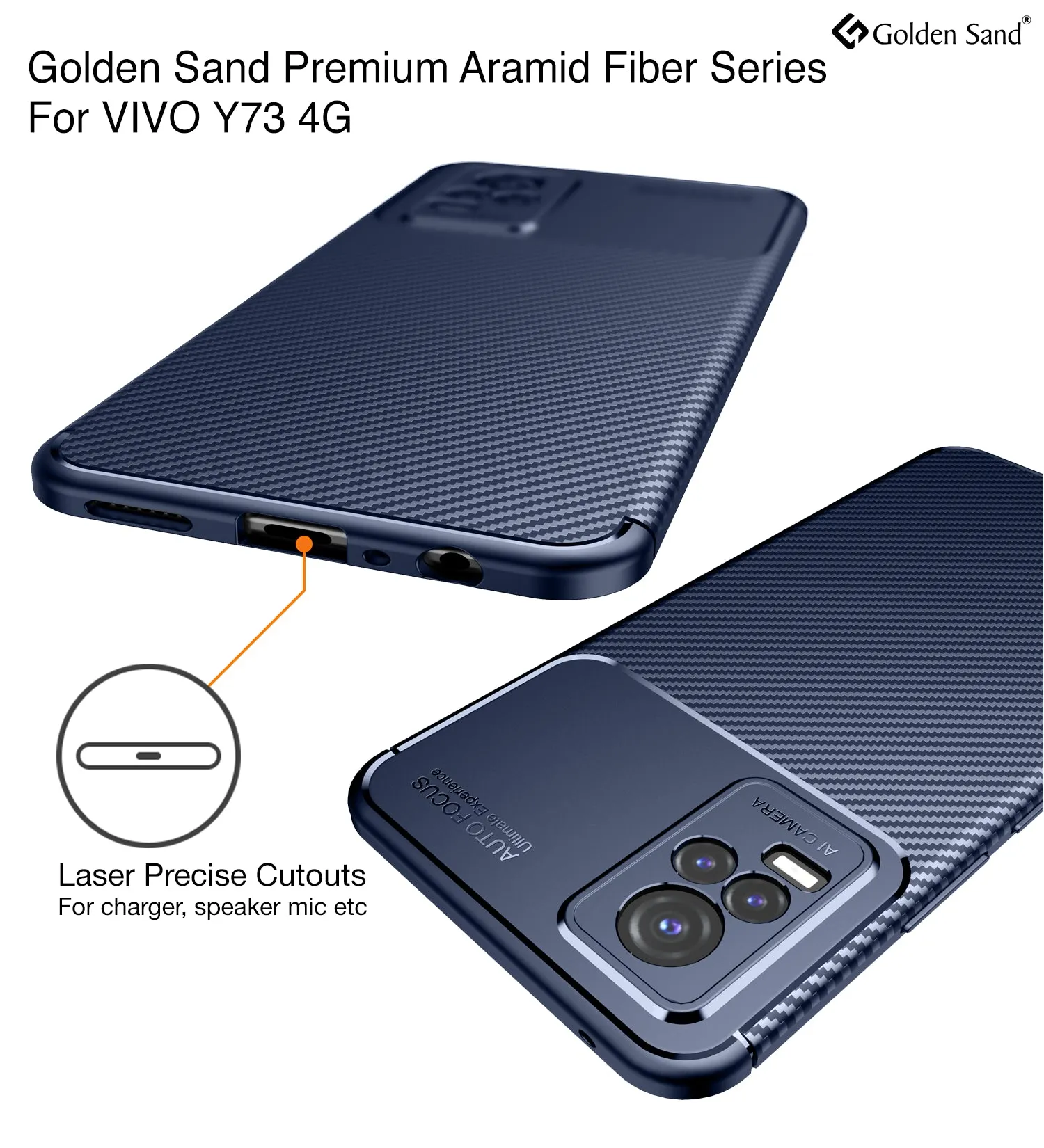 Aramid Fibre Series Shockproof Armor Back Cover for ViVO Y73, 6.44 inch, Blue