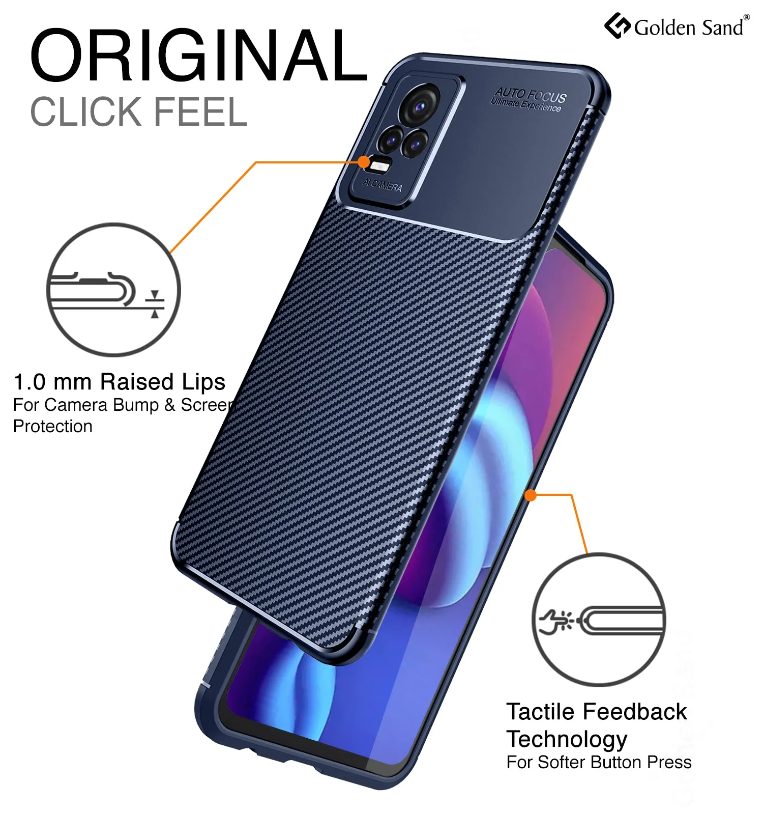 Aramid Fibre Series Shockproof Armor Back Cover for ViVO Y73, 6.44 inch, Blue